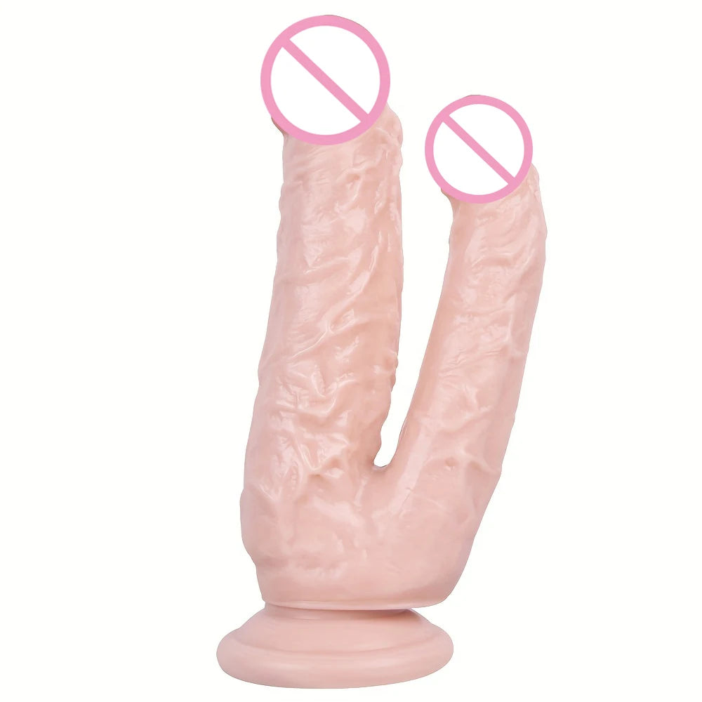 Double Dildos Suction Cup Realistic Dildo Big Penis Butt Plug Female Vagina Stimulator Anal Fake Dick Sex Toys For Women