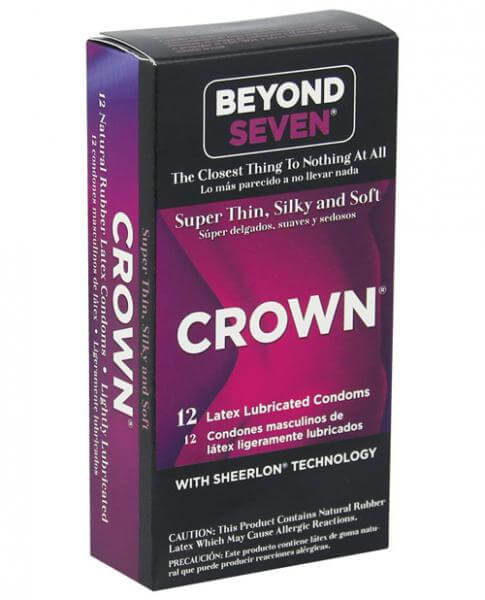 Crown Super Thin Latex Condoms Lubricated 12 Pack