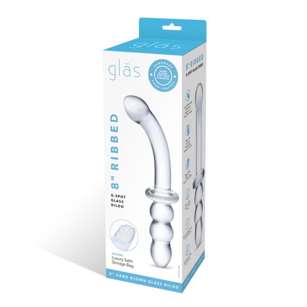 8in Ribbed G-spot Glass Dildo