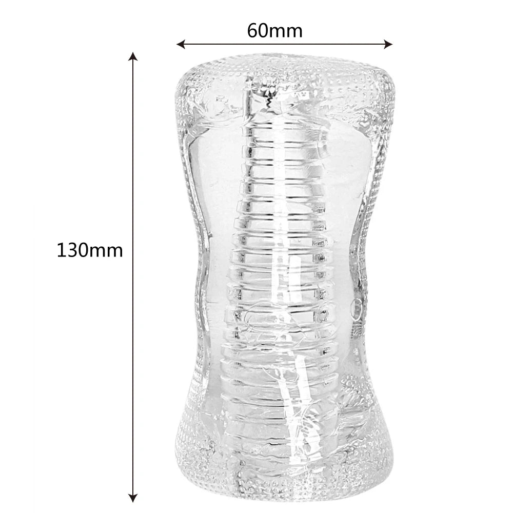 13cm Male Masturbator Transparent Jelly Artificial Vaginal Real Pussy for Men Penis Exerciser Cock Enlarger Suck Sex Toys Erotic