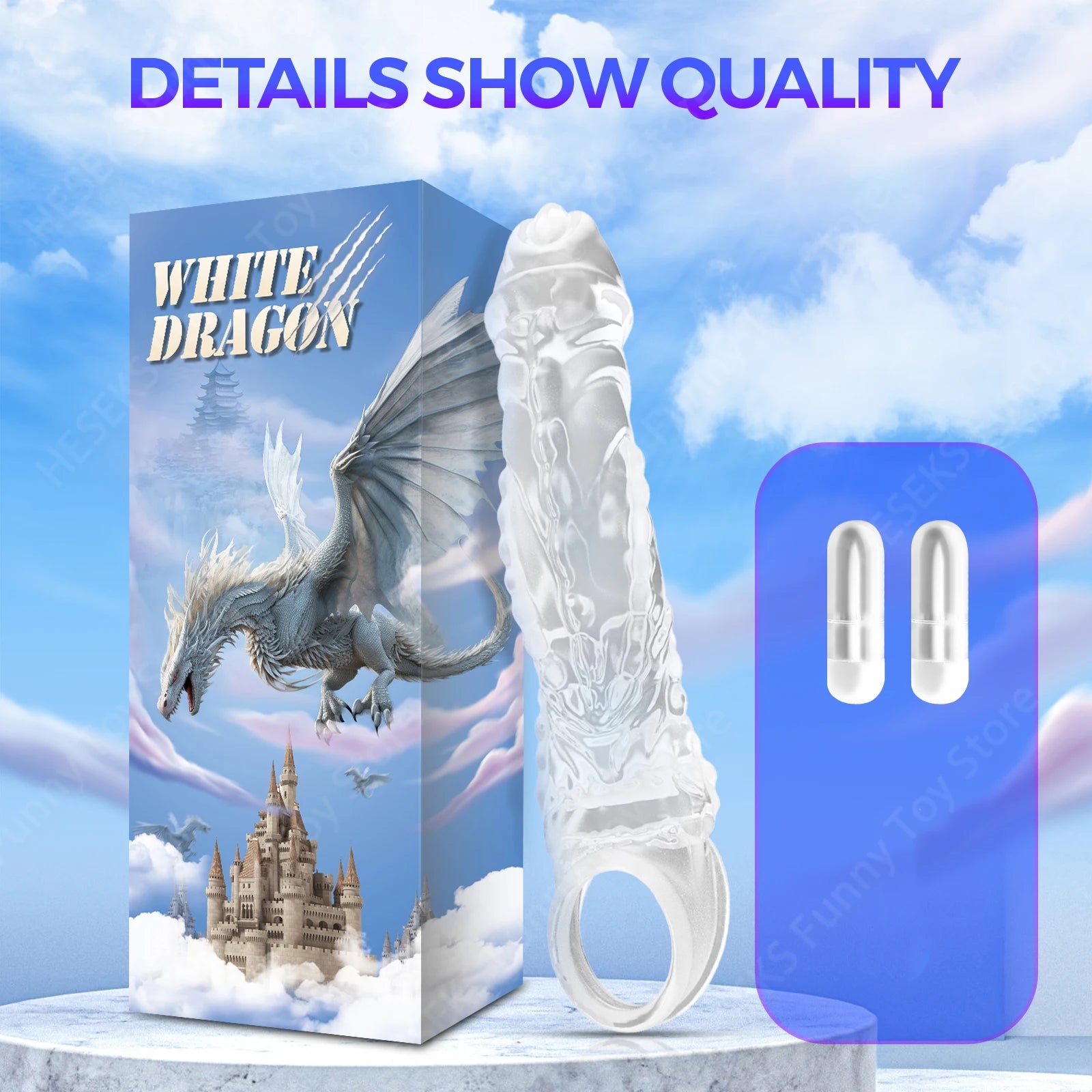 HESEKS Penis Sleeve Extensions Condom Male Enlargement Delay Vibrators Cock Ring Vibrating Penis Extender Cover Sex Toys for Men