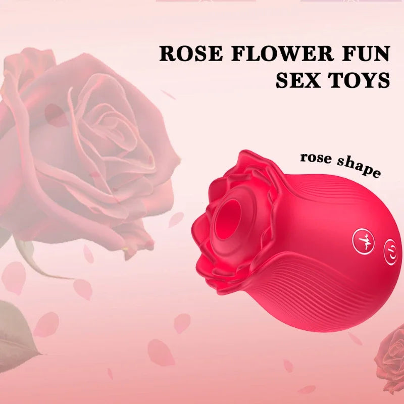 Rose Toy Dildo Thrusting Vibrator for Women Egg Clitoris Sucker Stimulator Tongue Licking Wiggle Adults Goods Sucking Sex Female