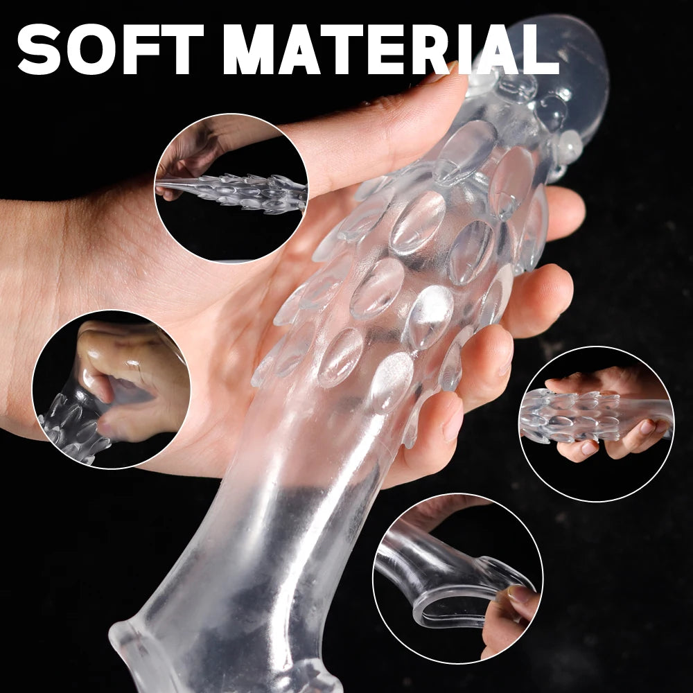 Penis Sleeve Extensions Men's Condoms Enlargement Delay Vibrators Crystal Penis Cock Ring Vibrating Penis Cover Sex Toys For Men