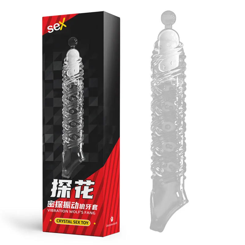 Penis Sleeve Extensions Condom Male Enlargement Delay Vibrators Clits Massager Cock Ring Vibrating Penis Cover Sex Toys For Men