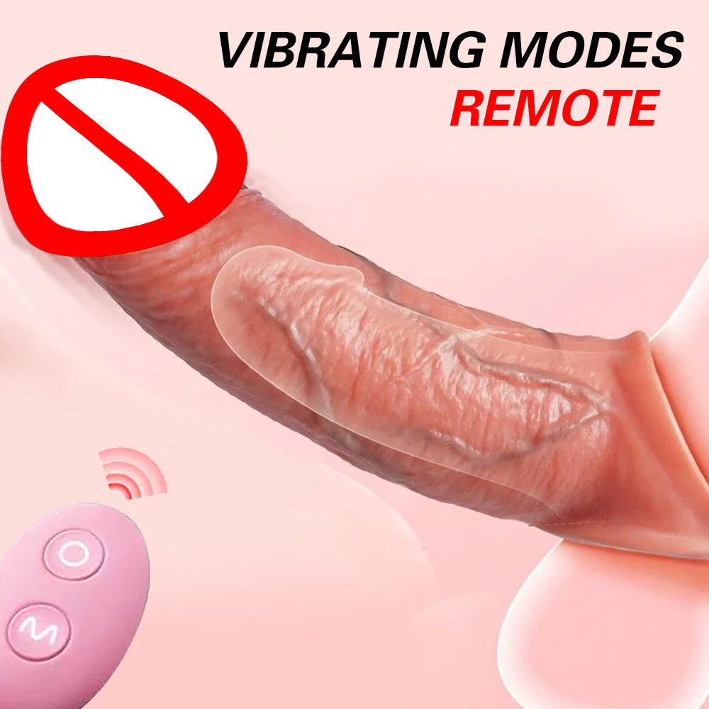 Vibrator for Men Enlargement Penis Extender Sleeve Reuseable Condom Delay Ejaculation Sex Toys For Men Penis Enlargement