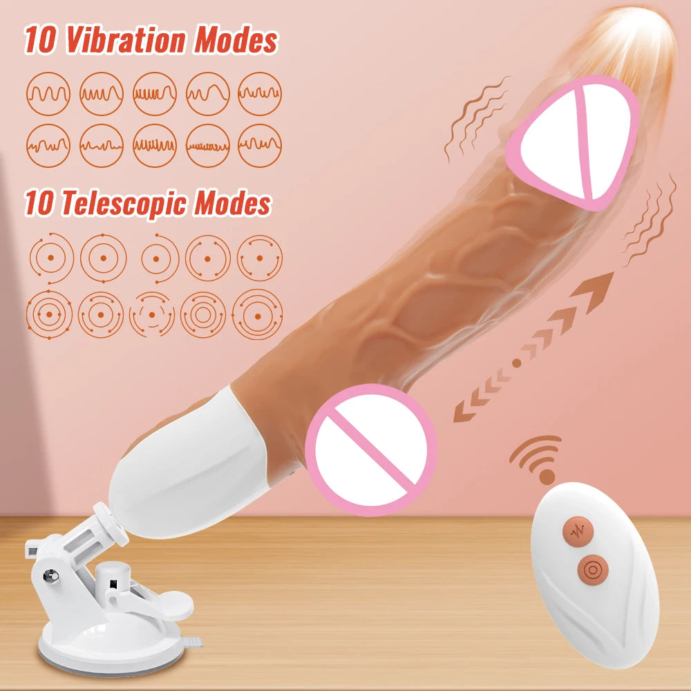 Automatic Thrusting Dildo for Women Remote Control Realistic Telescopic Vibrator With Suction Cup Sex Toys Adult Sex Machine