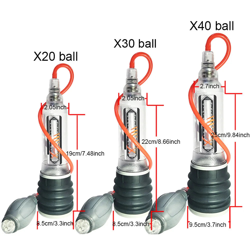 X20 X30 X40 Penis Pump Penis Enlargement Cock Enlarge Water Penis Extender Vacuum Pump For Men Dick Erection Sex Toy For Gay Men