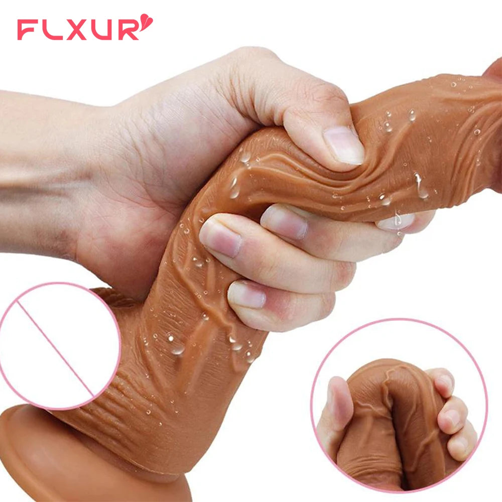 FLXUR Penis Realistic Dildo For Women Soft Flexible Suction Cup Female Masturbator Vagina Adult Erotic Sex Toy Product Cock