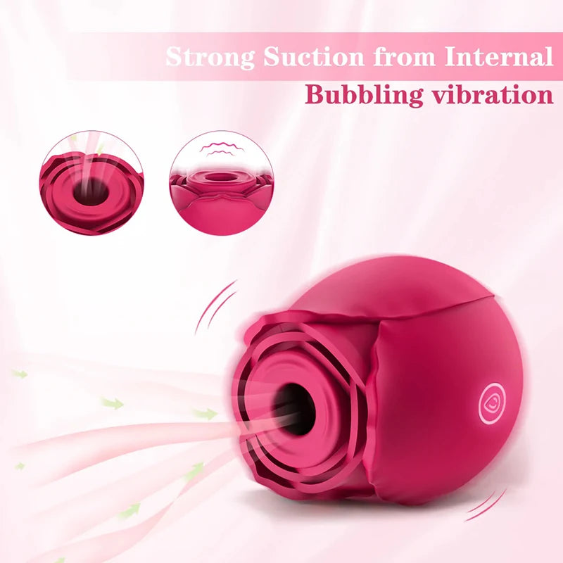 Red Rose Vagina Sucking Vibrator,10 sucking modes,G Spot Clitoral and sexy nipple Sucking Stimulator,goddesses sex toys