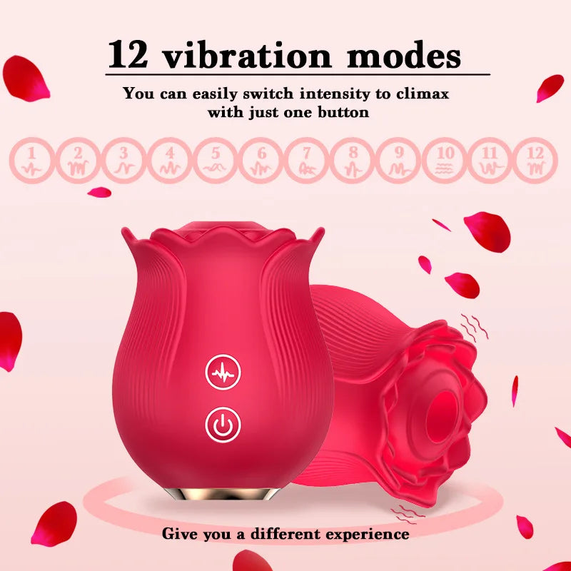 Powerful Sucking-Rose Vibrator Toy for Women Vacuum Stimulator Oral Nipple Clit Sucker Female Sex Toys Goods for Female Adults