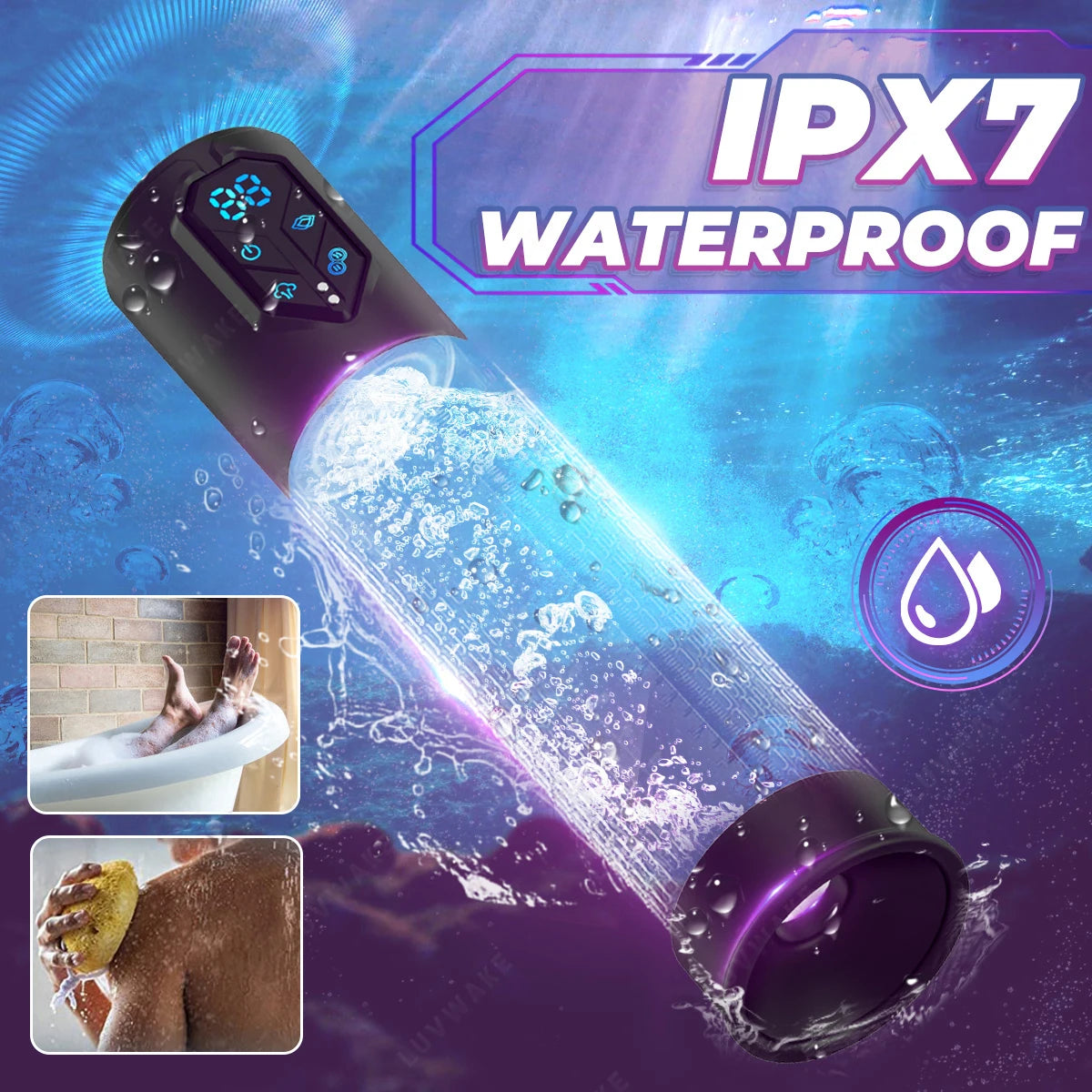 IPX7 Waterproof Electric Pump Penis Erection Enlargement Automatic Vacuum Pump for Men 4 Suction Masturbating Sex Toy for Men