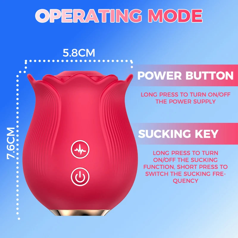 Powerful Sucking-Rose Vibrator Toy for Women Vacuum Stimulator Oral Nipple Clit Sucker Female Sex Toys Goods for Female Adults