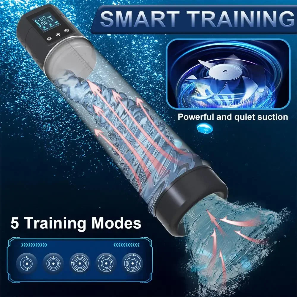 Men Enlargement Extend Trainer Massage Electric Penis Vacuum Pump Sex Toys Sucking Vibrator Machine Vagina Male Masturbator